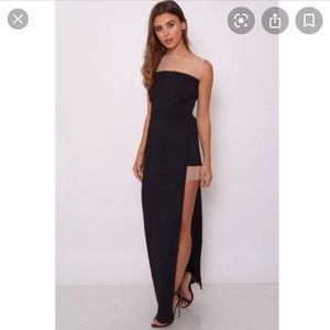 Rare London Mesh Panel Maxi Dress